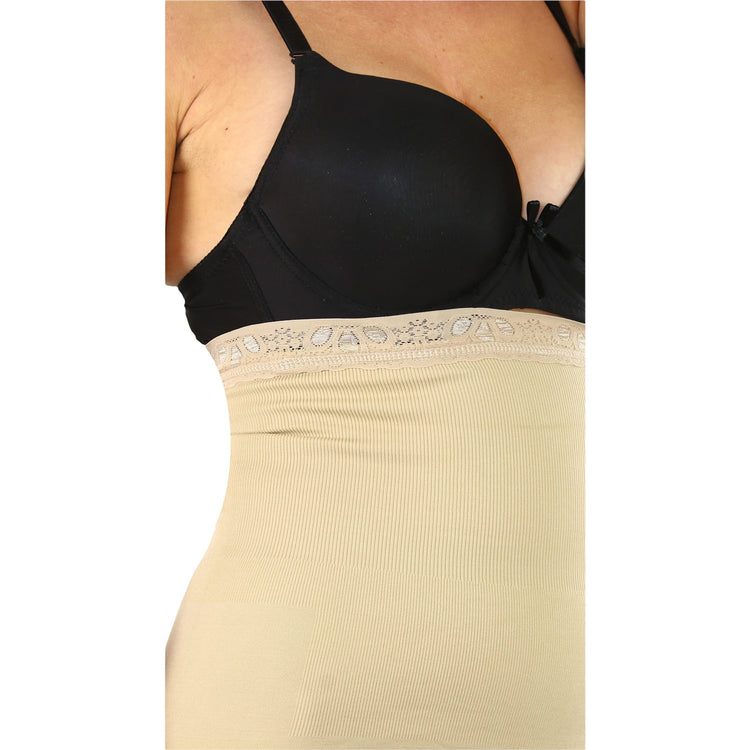 Women's Nylon-Spandex Blend Tube Shaper with Lace Top Band