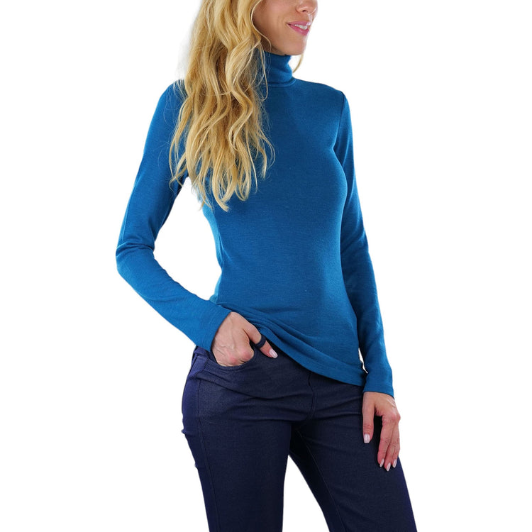 ToBeInStyle Women's Relaxed fit Long Sleeve Soft and Stretchy Turtleneck Shirt