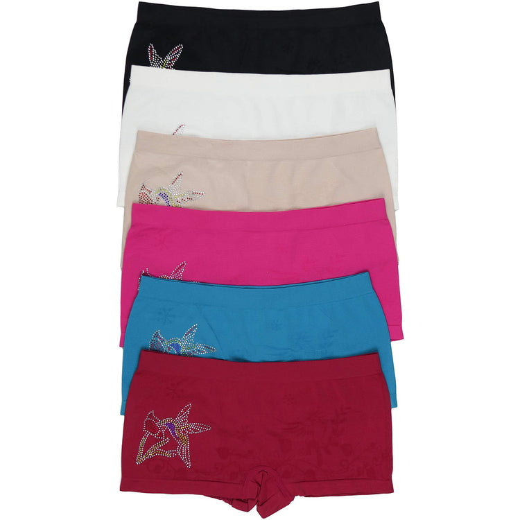 Women's Pack of 6 One Size Boyshorts Panties