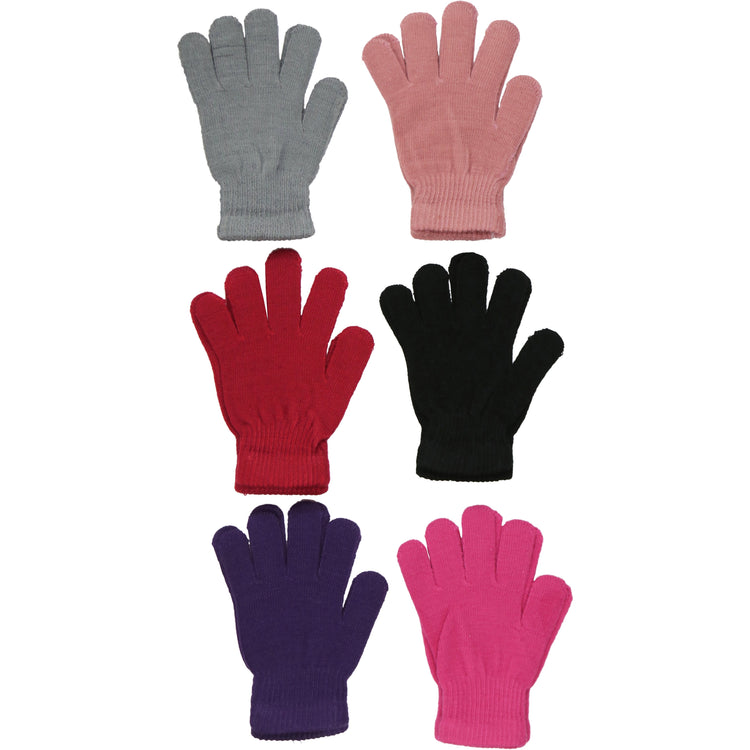 Women's 6 Pairs of Acrylic Stretchy Fuzzy Everyday Winter Gloves