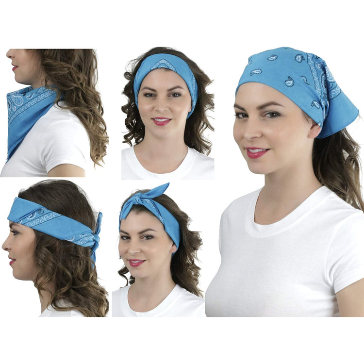 Unisex Pack of 6 Classic Cotton Graphic Bandanas