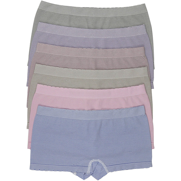 Women's Pack of 6 One Size Boyshorts Panties