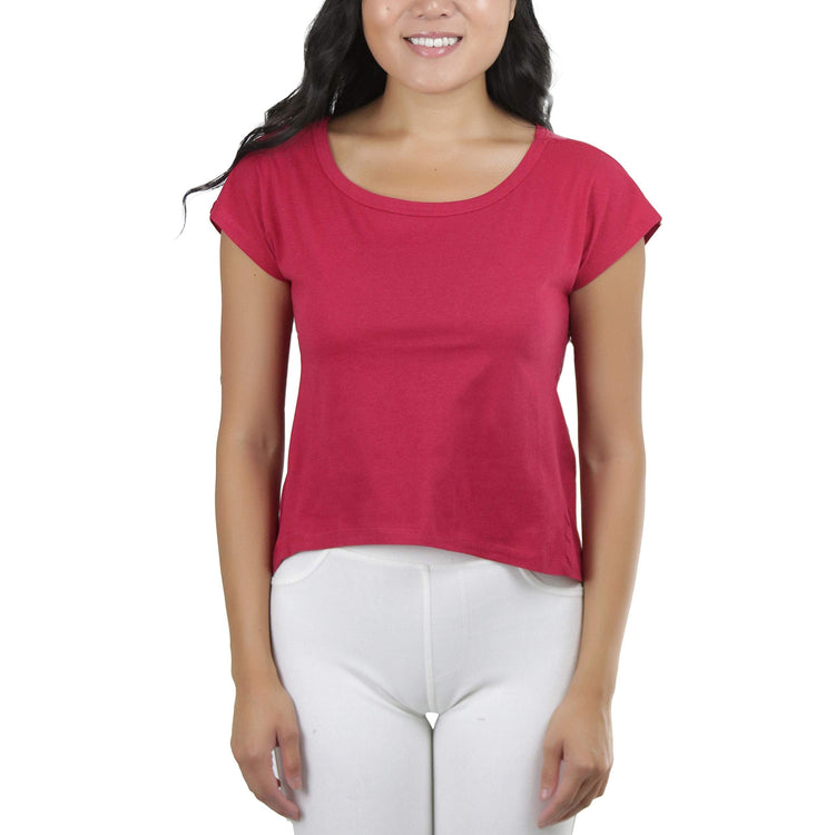 Women's Sheer Asymmetric Scoopneck T-Shirt