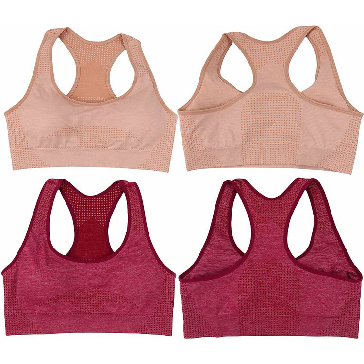 Women’s Pack of 6 Comfortable and Supportive Racerback Sports Bras