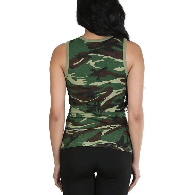 ToBeInStyle Junior’s Camouflage Military Soldier 100% Cotton Casual Tank Top