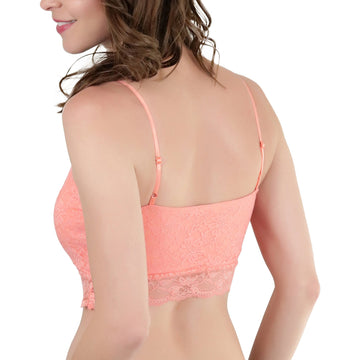 Women's Lightly Padded Lace Bralettes with Adjustable Straps