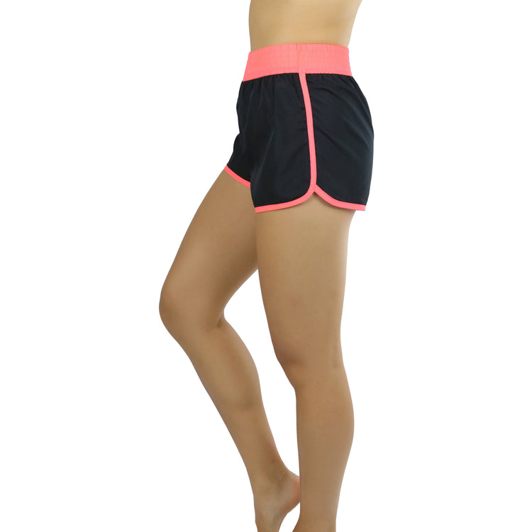 Women's Contrast Waistband Athletic Shorts