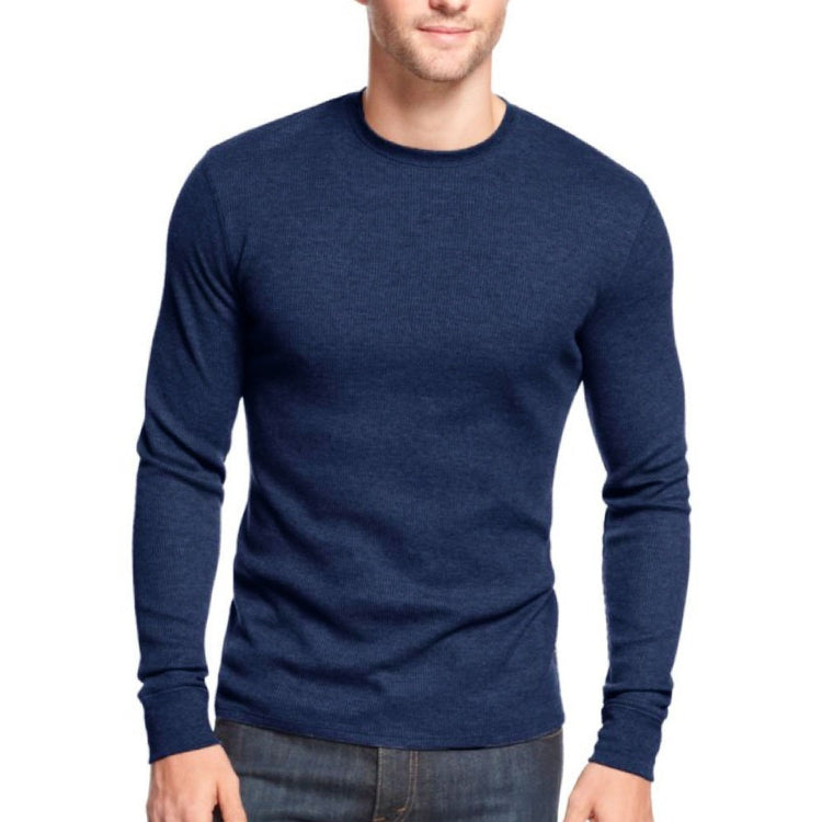 Men's Heavy Weight Premium Waffle Thermal Long Sleeve Crewneck Shirt