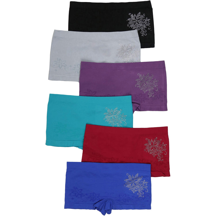 Women's Pack of 6 One Size Boyshorts Panties