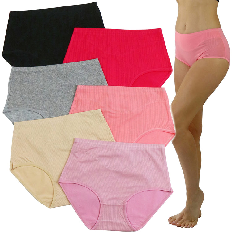 Women's 6 Pack Full Coverage High Waisted Brief Panties