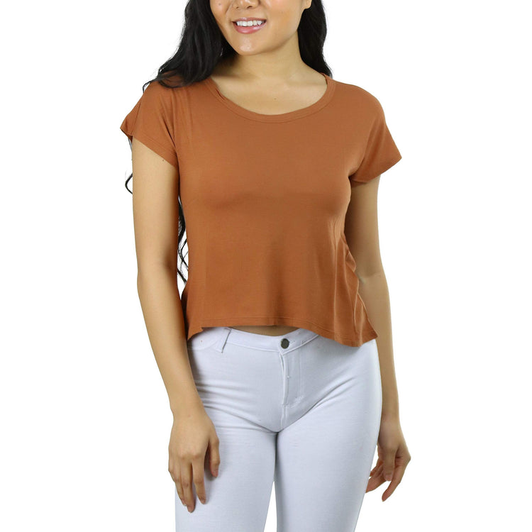 Women's Sheer Asymmetric Scoopneck T-Shirt