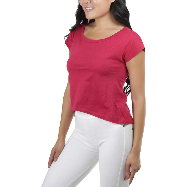 Women's Sheer Asymmetric Scoopneck T-Shirt