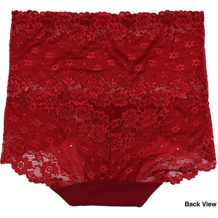 Women's 6 Pack Dressed with Elegant Lace High Brief Panties