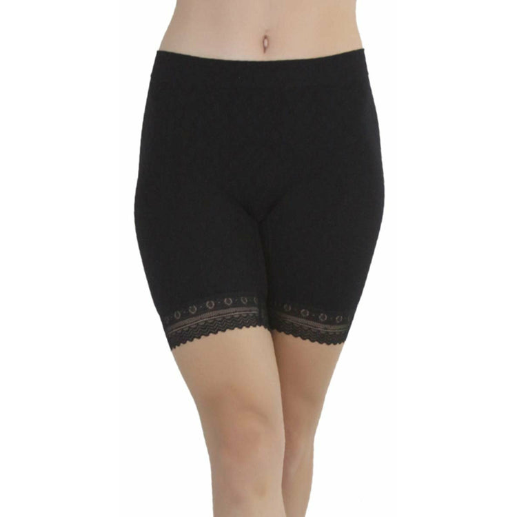 Women's Pack of 6 Seamless Lace-Trim Layering Control Mini Basic Assortment Shorts