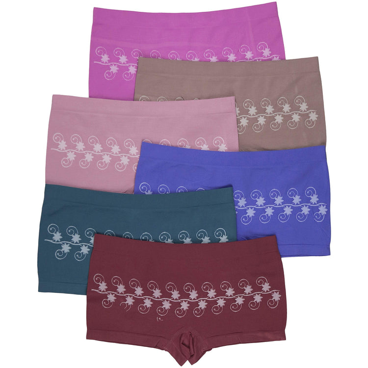 Women's Pack of 6 One Size Boyshorts Panties