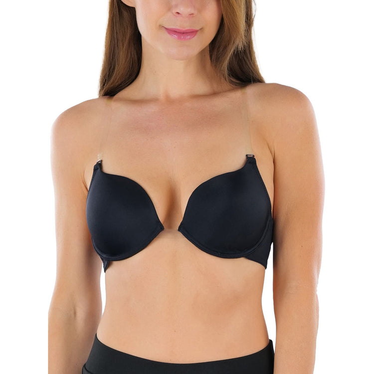 Women's 3-in-1 Multi-Way Bra with Clear Straps & Underwire Support
