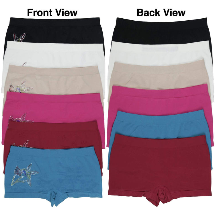 Women's Pack of 6 One Size Boyshorts Panties