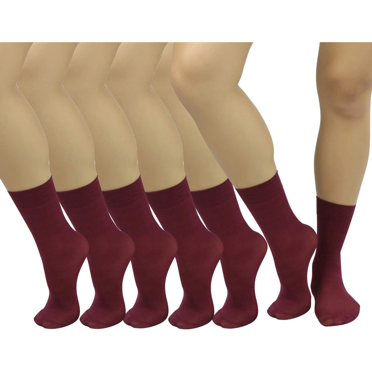 Women's Pack of 6 Solid Colored Trouser Ankle Socks