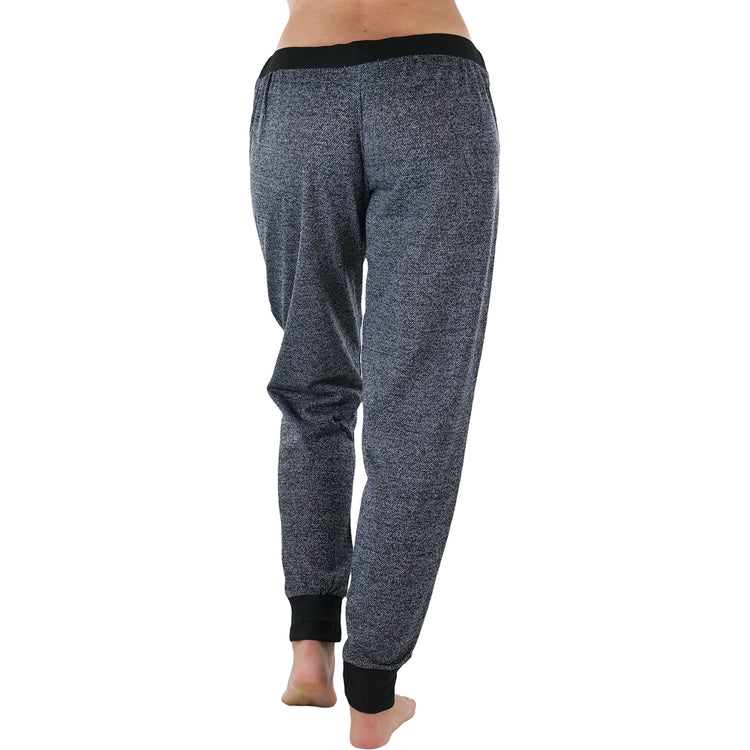 Women's Marled Print French Terry Jogger Pants with Cuff Ends