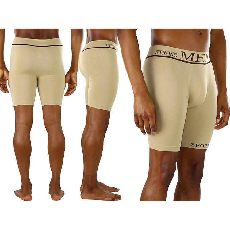 ToBeInStyle Men's Pack of 6 Waistband Design Long Leg Boxers