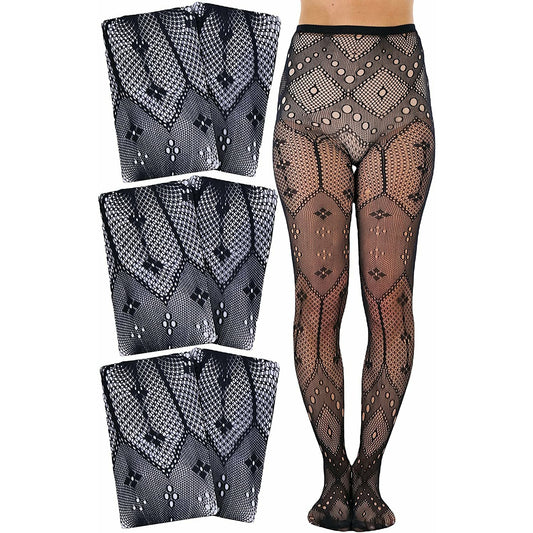 Womens Pack of 6 Intricate Patterned Pantyhose