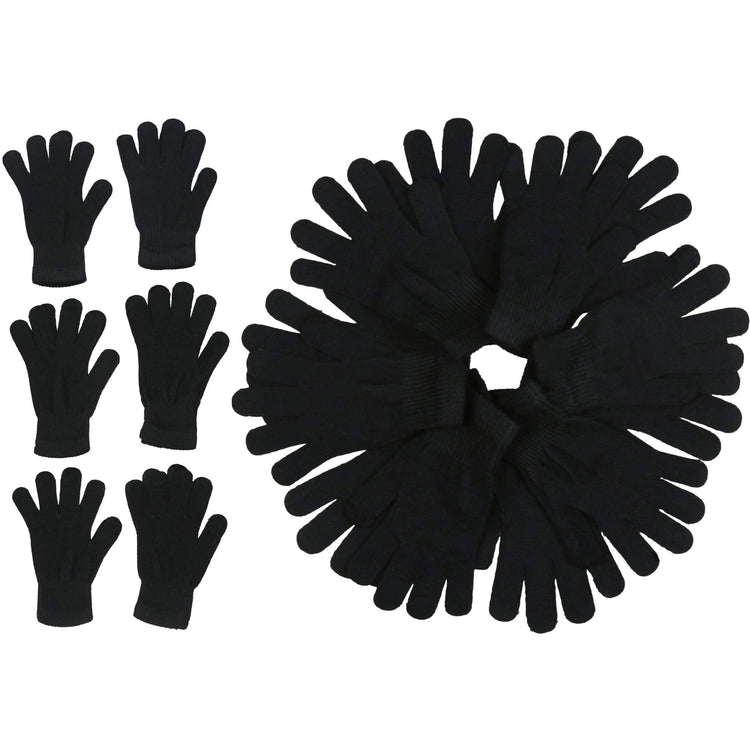 Women's 6 Pairs of Acrylic Stretchy Fuzzy Everyday Winter Gloves