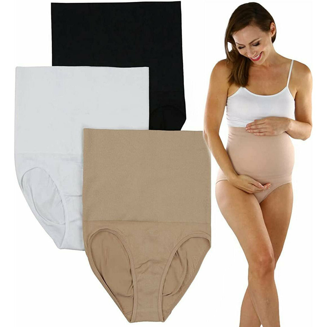 ToBeInStyle Women's High Waisted Over The Bump Maternity Underwear Bri
