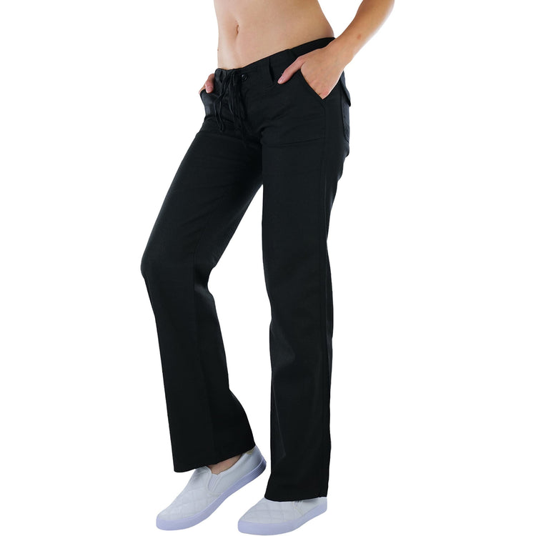 Women's Comfy Casual Rayon Blend Pants with Drawstring Waist