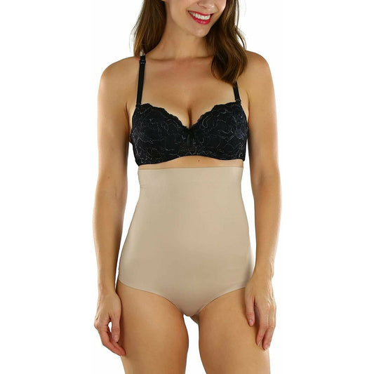 Women's High Waisted Smooth and Silky Torso Control Thong Shapewear