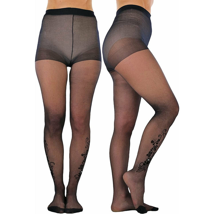 Womens Pack of 6 Patterned Ankle Full Length Pantyhose