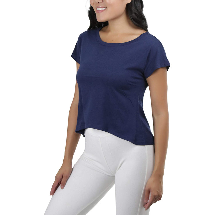 Women's Sheer Asymmetric Scoopneck T-Shirt