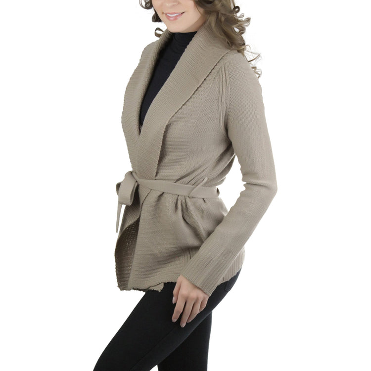 Women's Long Sleeve Knit Acrylic Open Cardigan