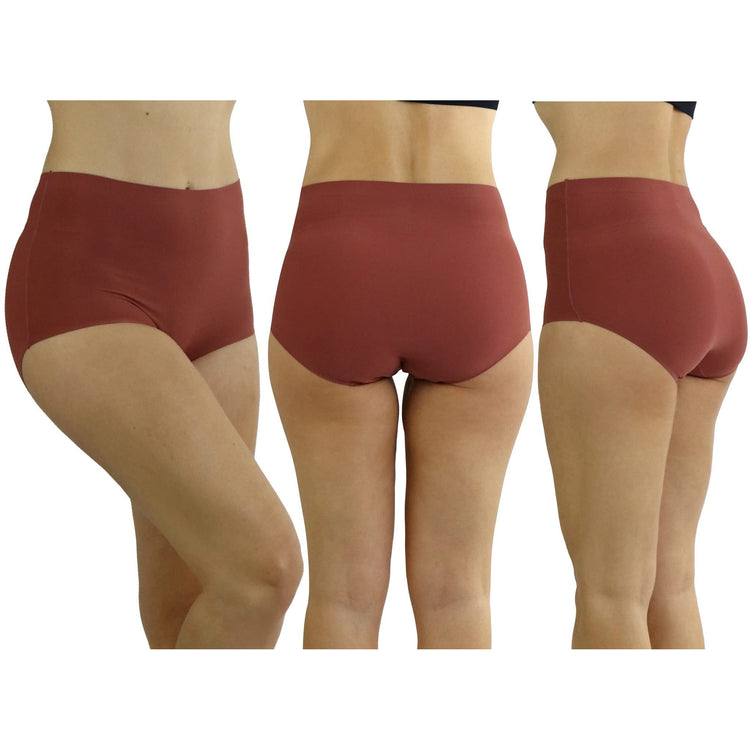 Women's Pack of 6 High Waisted Seamless Laser Cut Panty Briefs