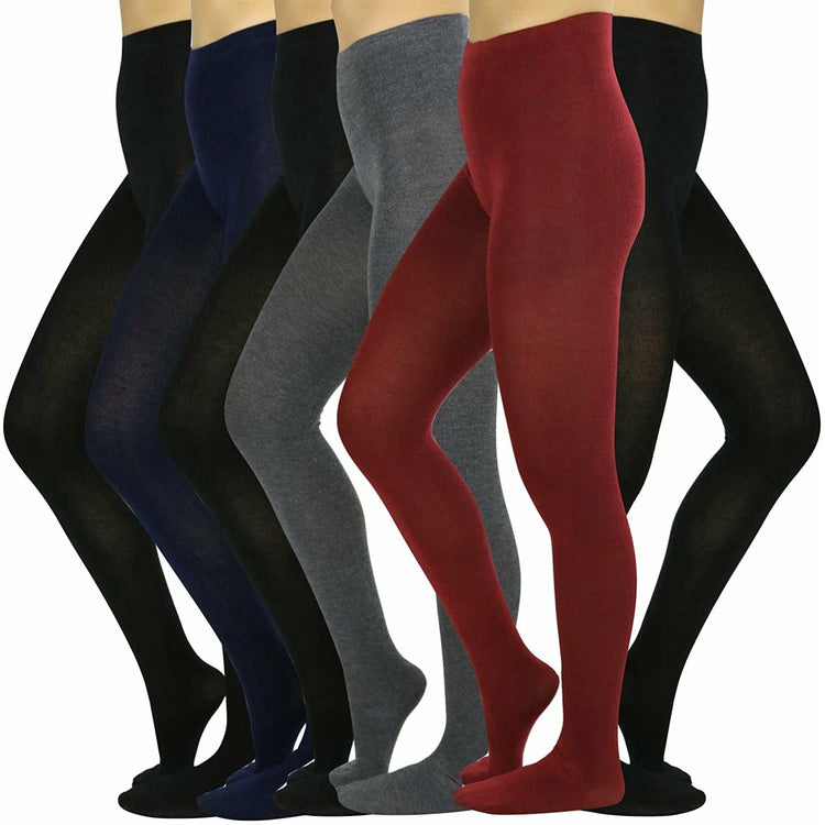 ToBeInStyle Women's Pack of 6 Footed Winter Tights