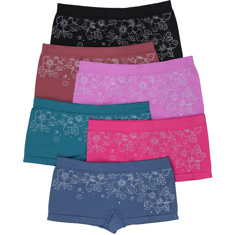 Women's Pack of 6 One Size Boyshorts Panties