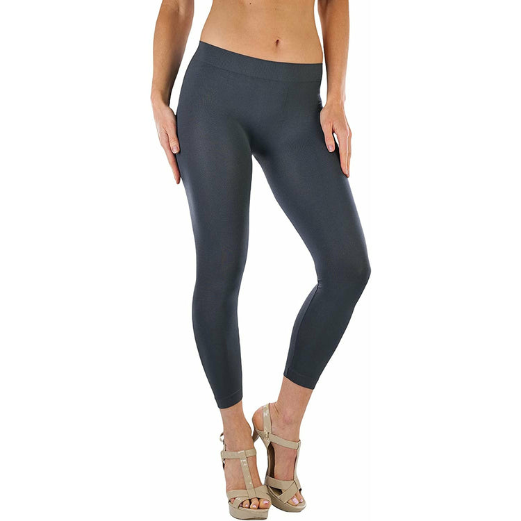ToBeInStyle Women’s Footless Classic Seamless Style Elastic Microfiber Lightweight Stretch Leggings