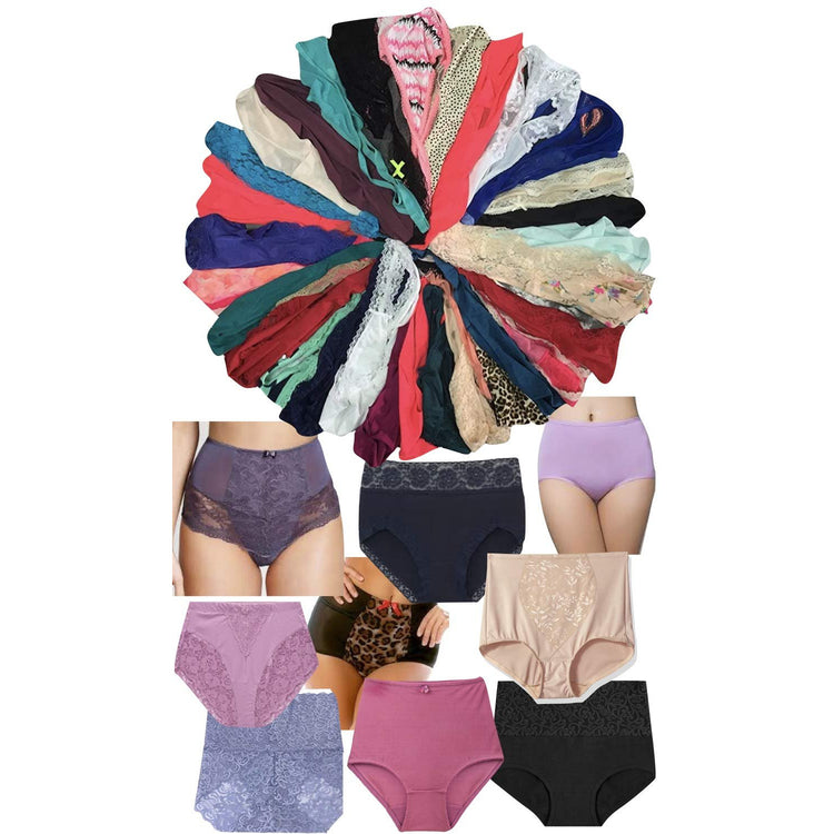 Women's Pack of 6 or 12 Mystery Panties - Bikinis, Briefs, or Thongs