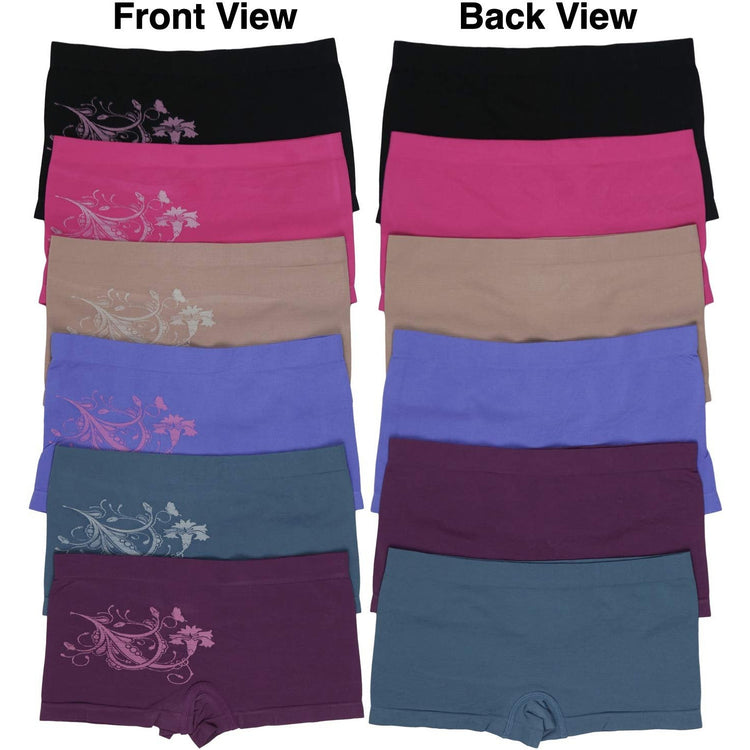 Women's Pack of 6 One Size Boyshorts Panties