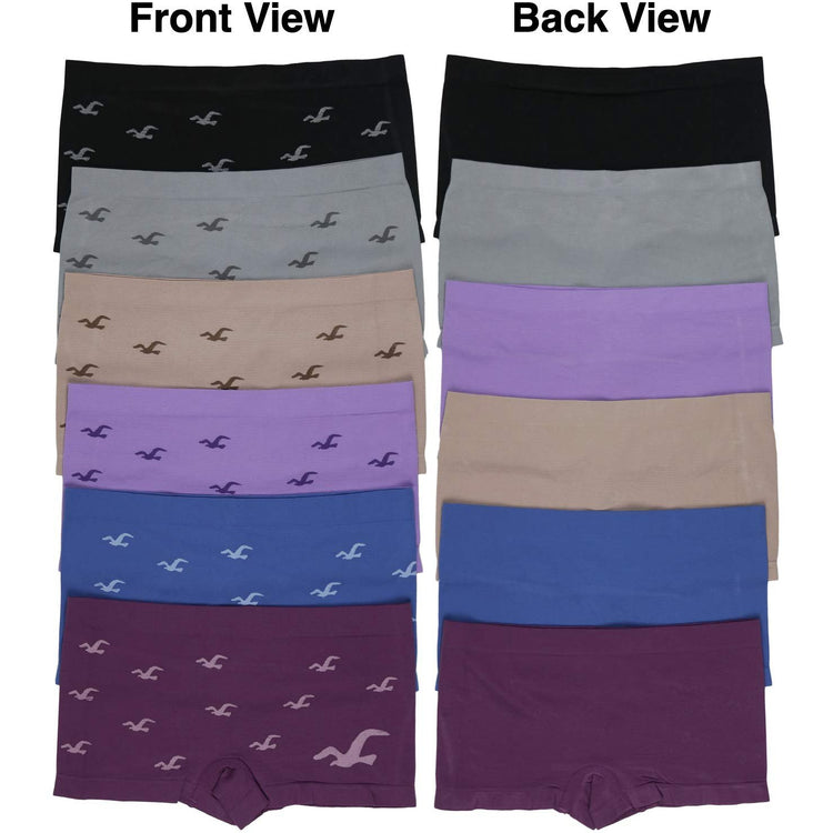 Women's Pack of 6 One Size Boyshorts Panties